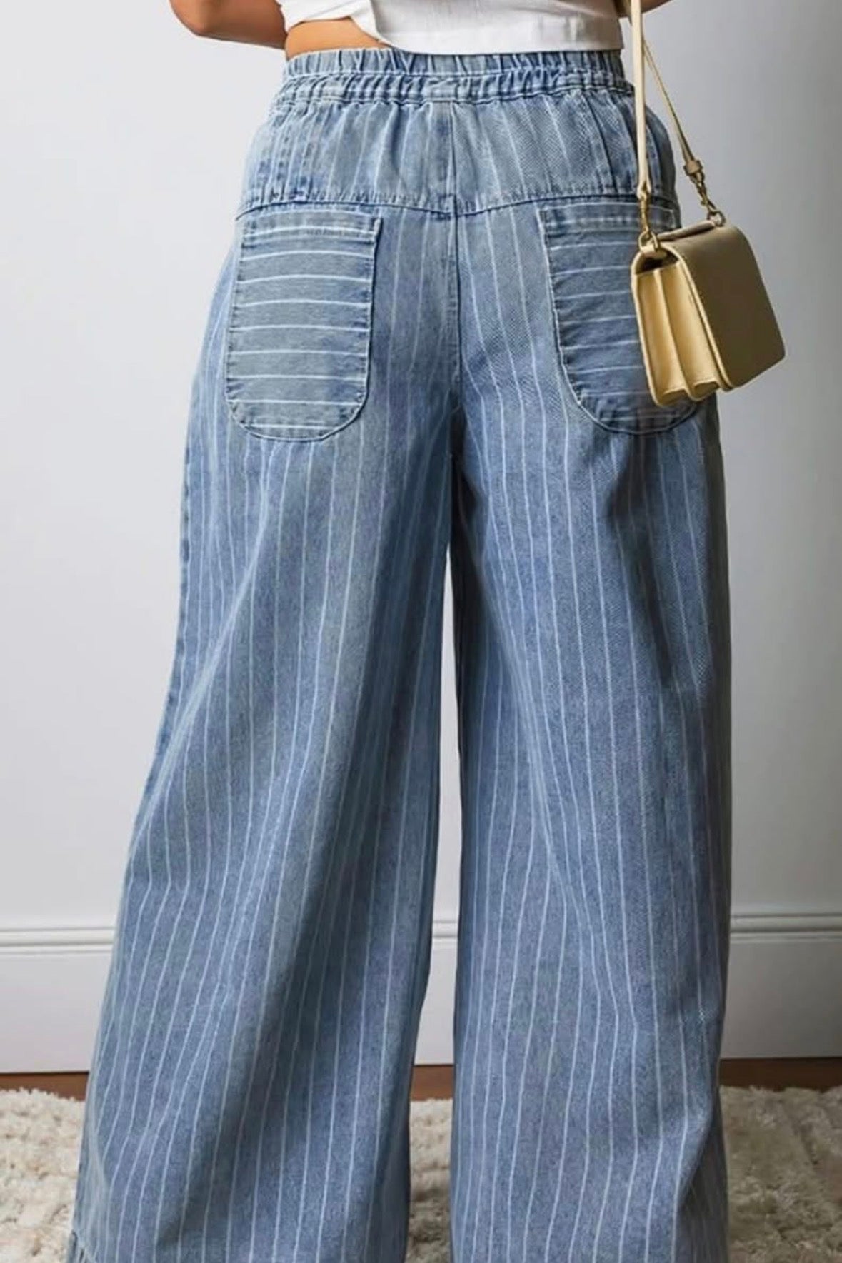 Striped Denim Pants