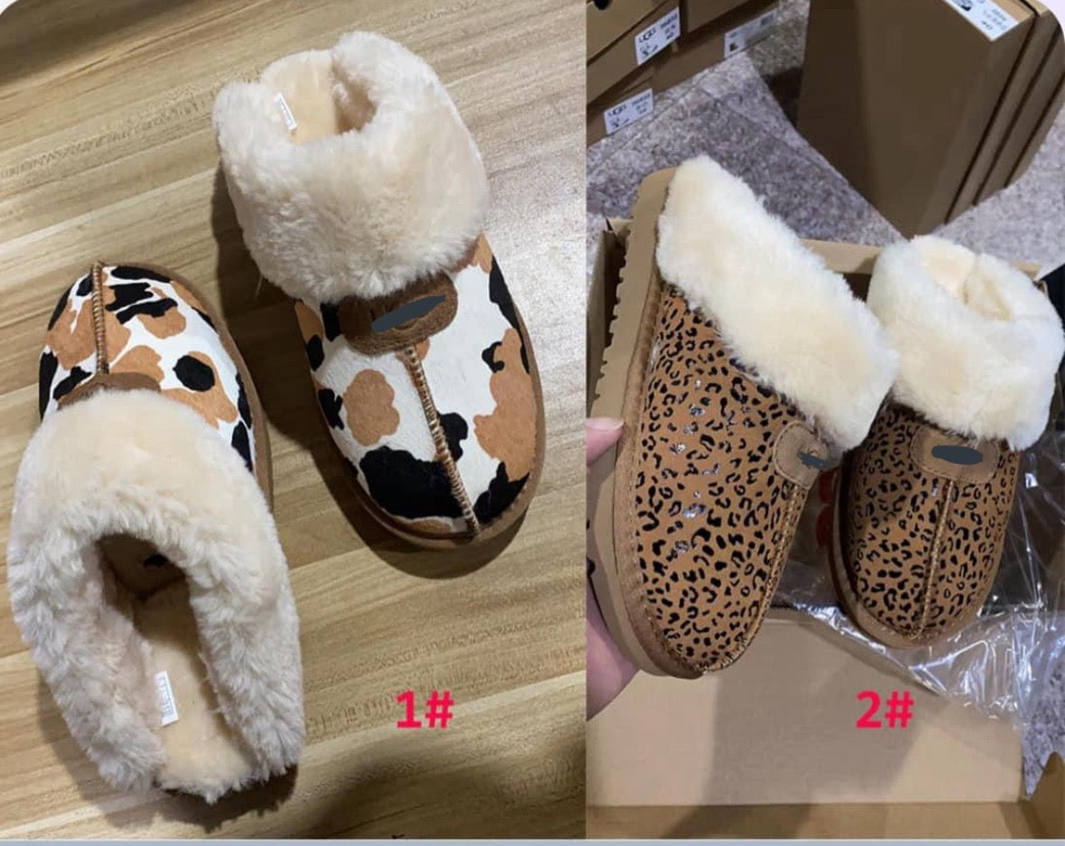 Inspired Cow/Cheetah Slippers