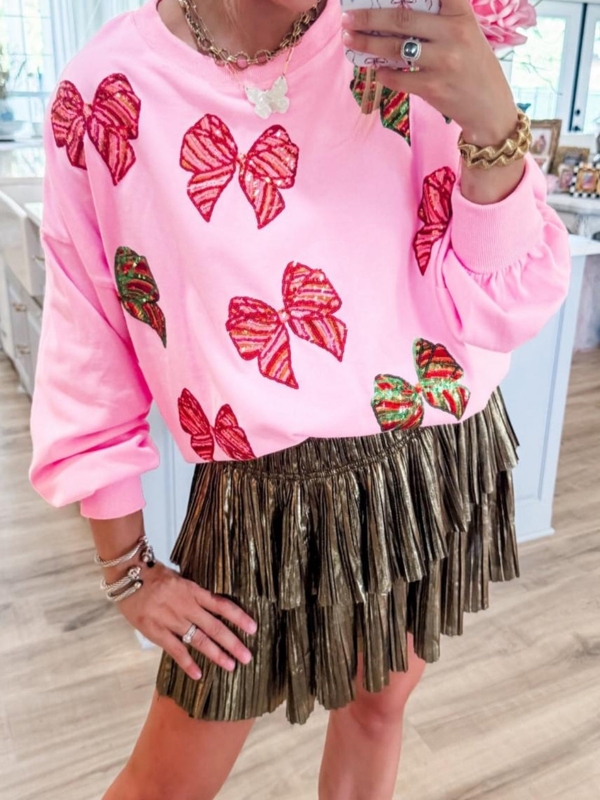 Christmas Bow Long Sleeve