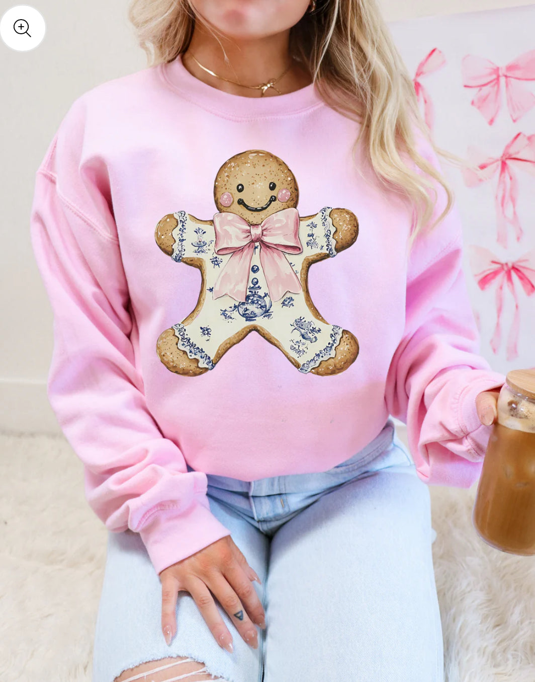 Christmas Floral Gingerbread Tee/Crew