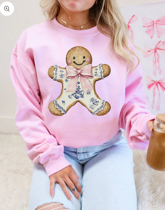 Christmas Floral Gingerbread Tee/Crew