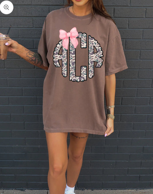 Camo Monogram Tee/ Crew