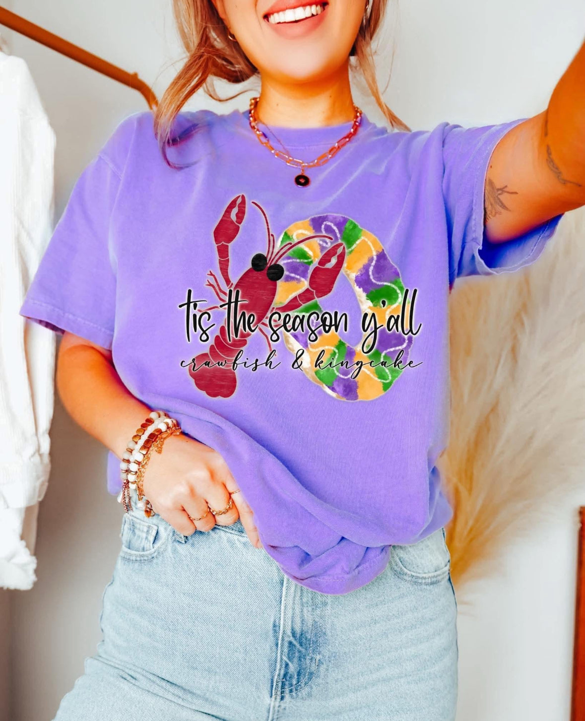 Crawfish and Kingcake Tee