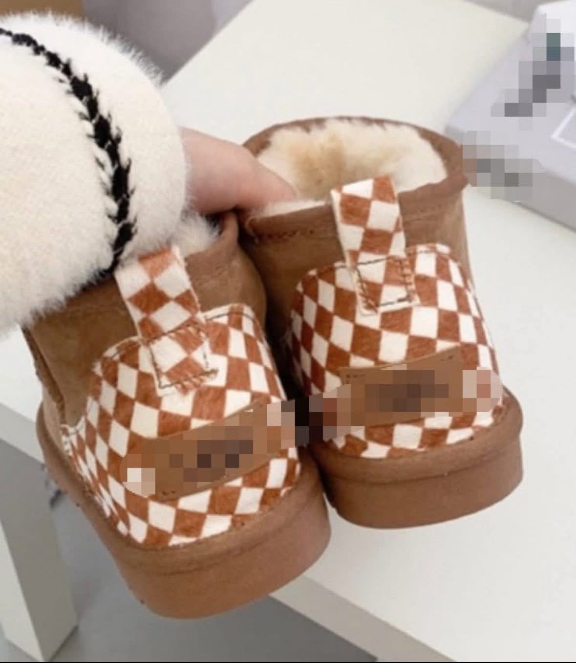 Inspired Checkered Ultra Mini Boots