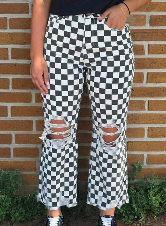 Checkered Jeans